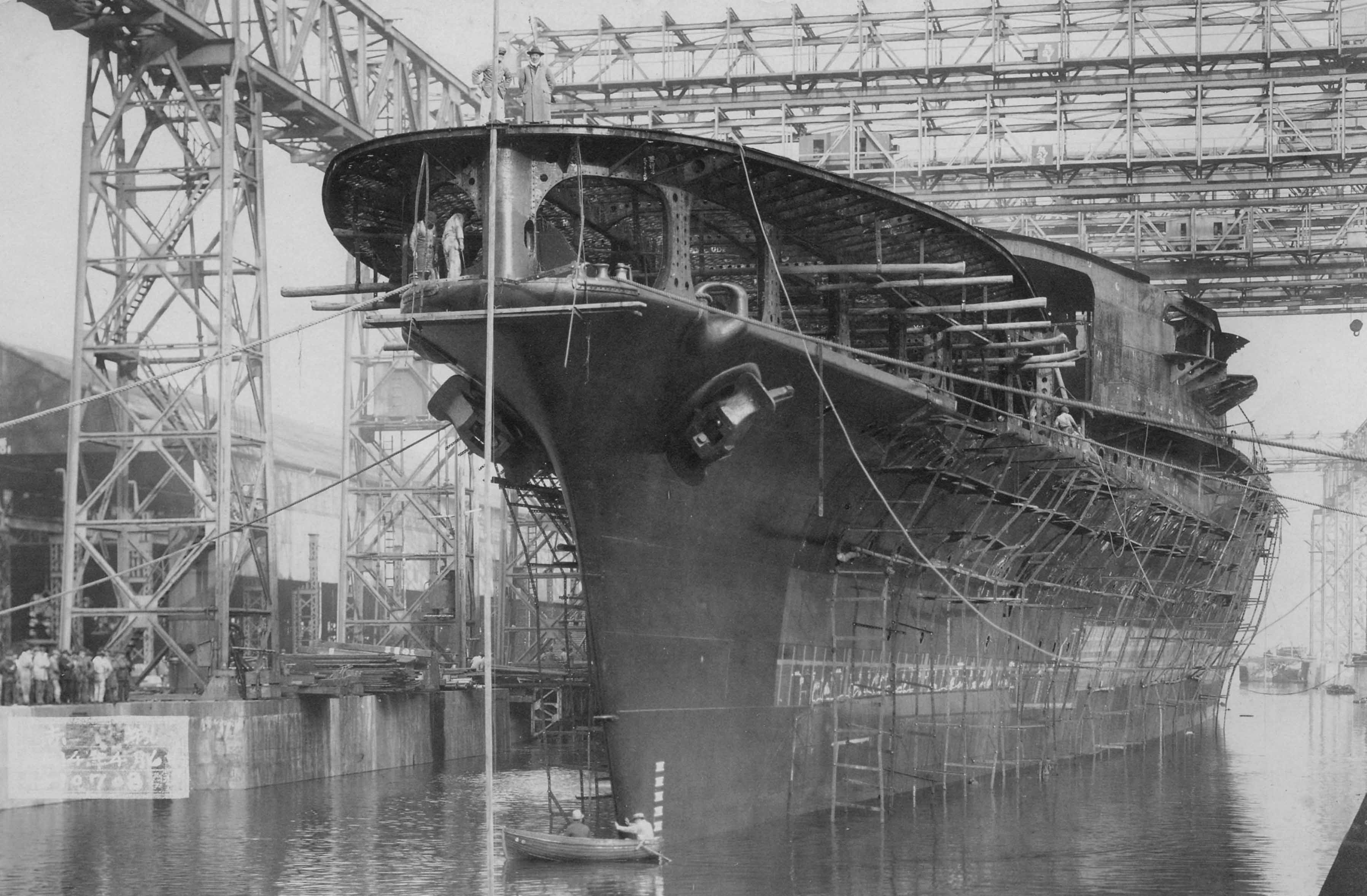 Archive Japanese Naval photo showing the Akagi at Kure naval shipyard on April 6 1925 01