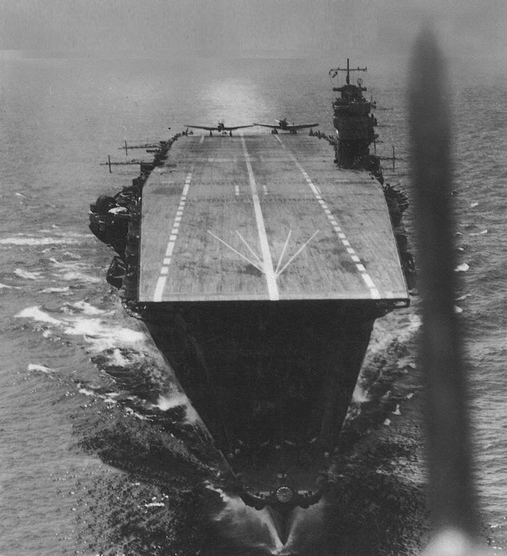 Archive Japanese Naval photo showing the Japanese aircraft carrier Akagi during maneuvers 1941 02