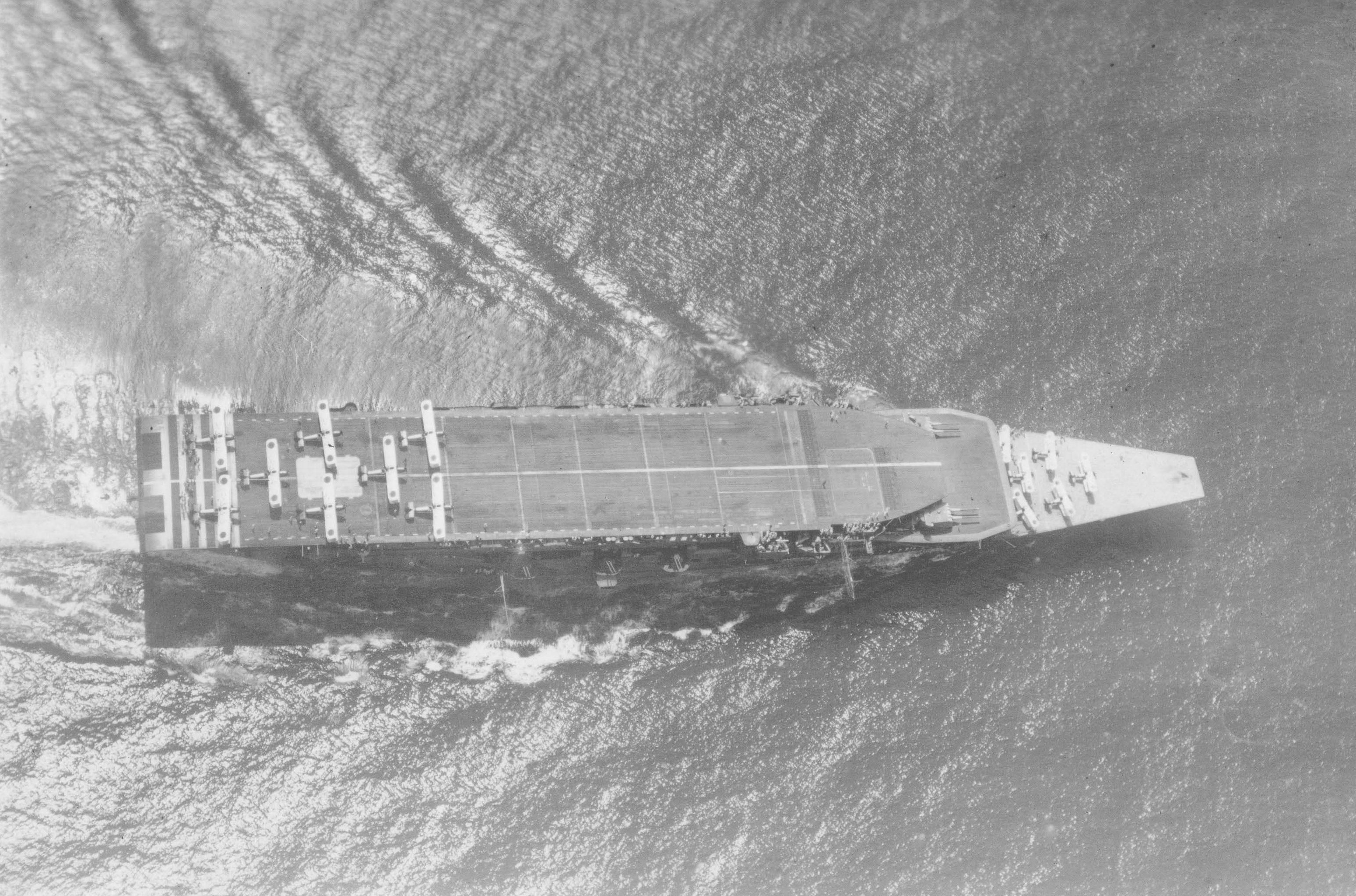 Japanese carrier Kaga underway during air operations training off Japan 1930 01