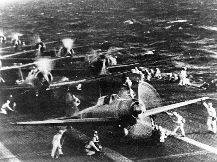 A6m Zeros taking off from Shokaku to attack Pearl Harbor 7th Dec 1941 03
