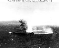 Asisbiz Japanese Carrier Shokaku under attack during the Battle of Coral Sea 8th May 1942 USN G17031