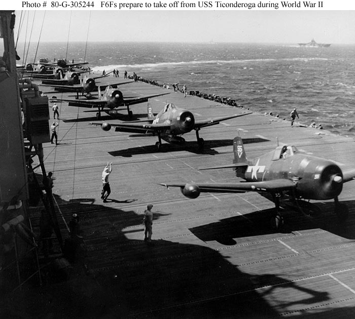 CV 14 USS Ticonderoga flight Deck 1945 01