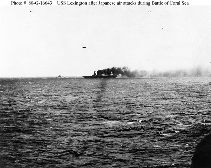 USS Lexington during Battle of Coral Sea May 1942 07