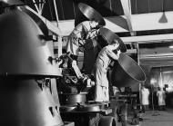 03 Workmen fit a set of paraboloids in a sound detector for use by anti aircraft batteries July 30 1940 01