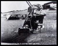 USAAF B 17F Fortress 379BG damaged by fragments from a mortar attack 01