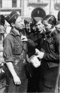 Asisbiz A young woman collecting for the Nationalist armies in Salamanca in March 1937 01