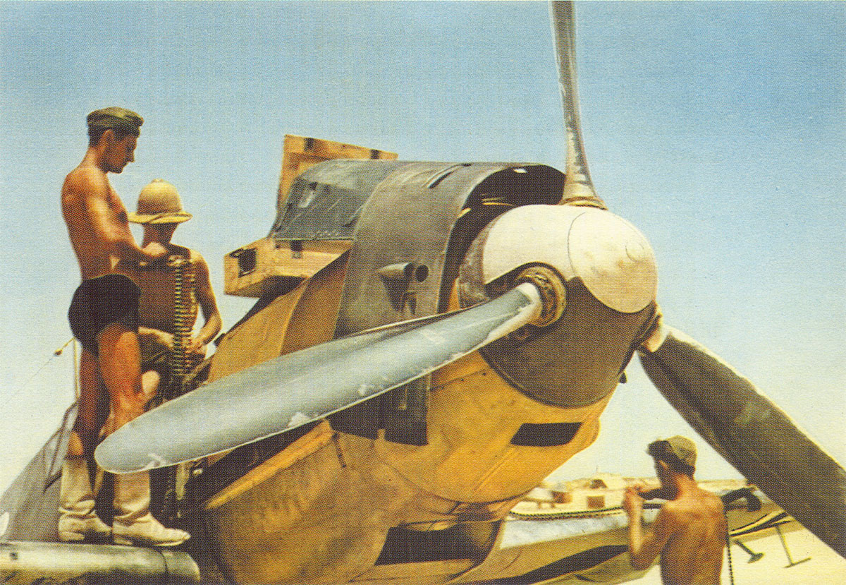 Bf 109E JG27 Amourers reloading Gazala North Africa 1941