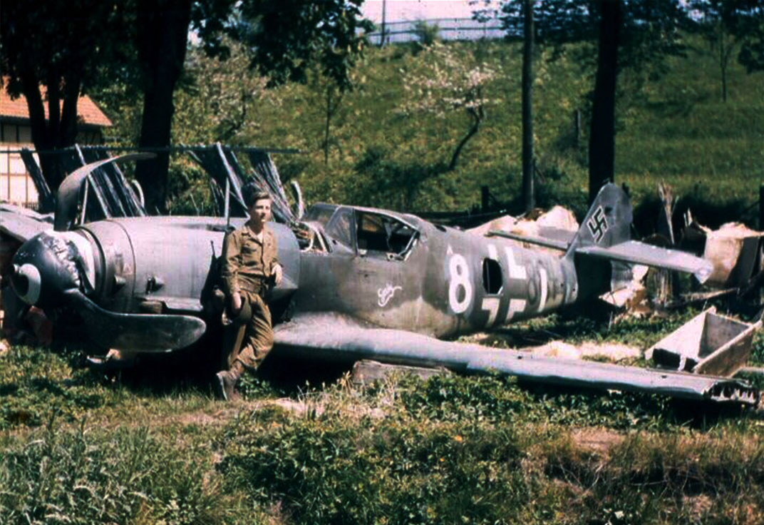 Bf 109K 4R3 9.JG3 White 8 Gabi abandoned Germany April 1945