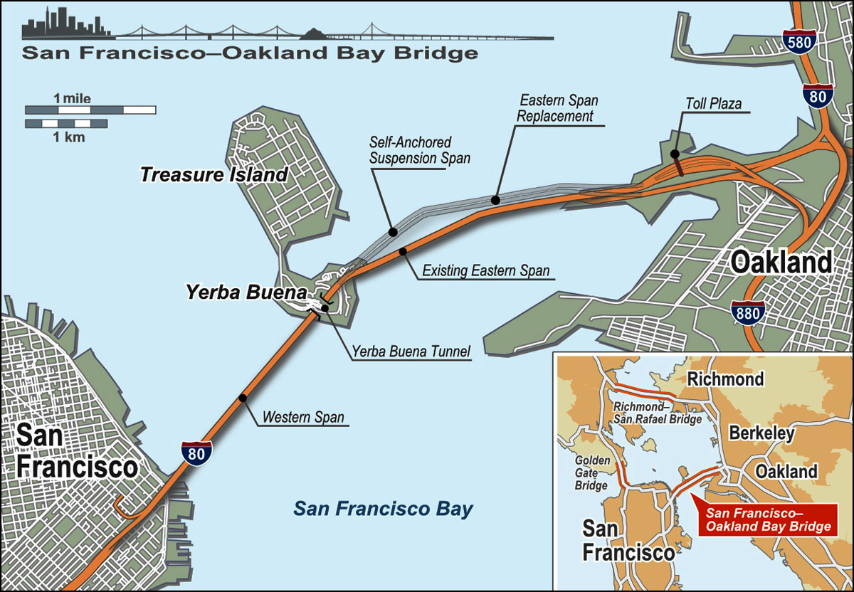 San Francisco Bridge Map Images And Photos Finder