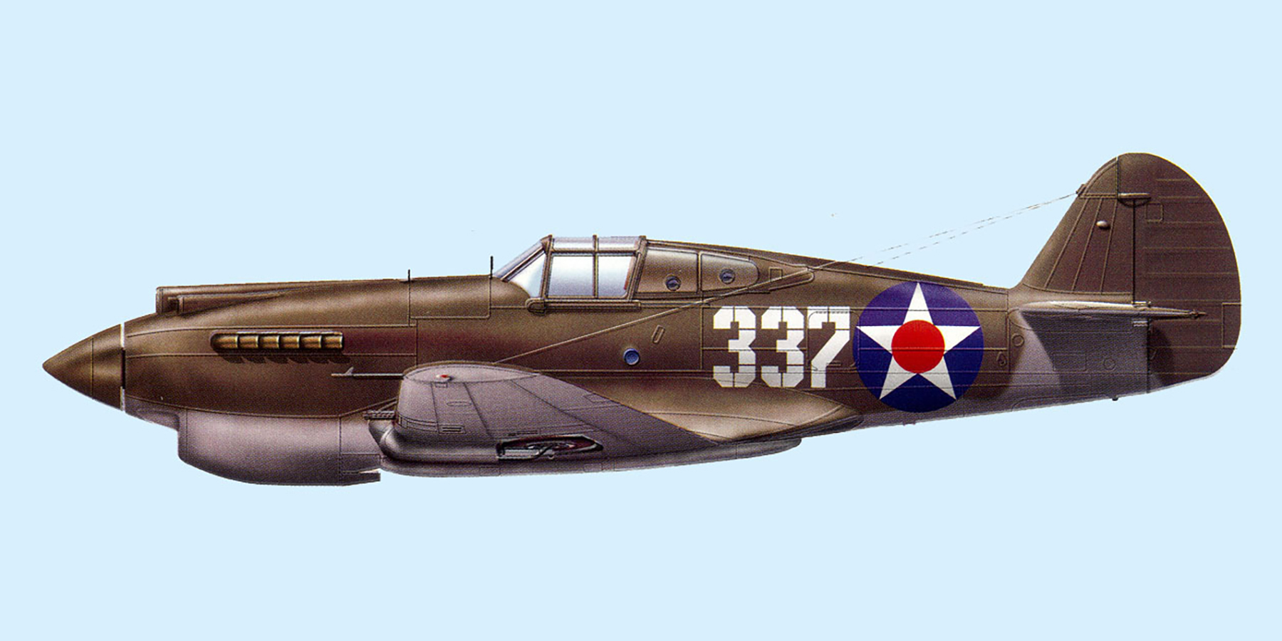 Curtiss Hawk 81A 18PG44PS White 337 Bellows Field Hawaii 1942 0A