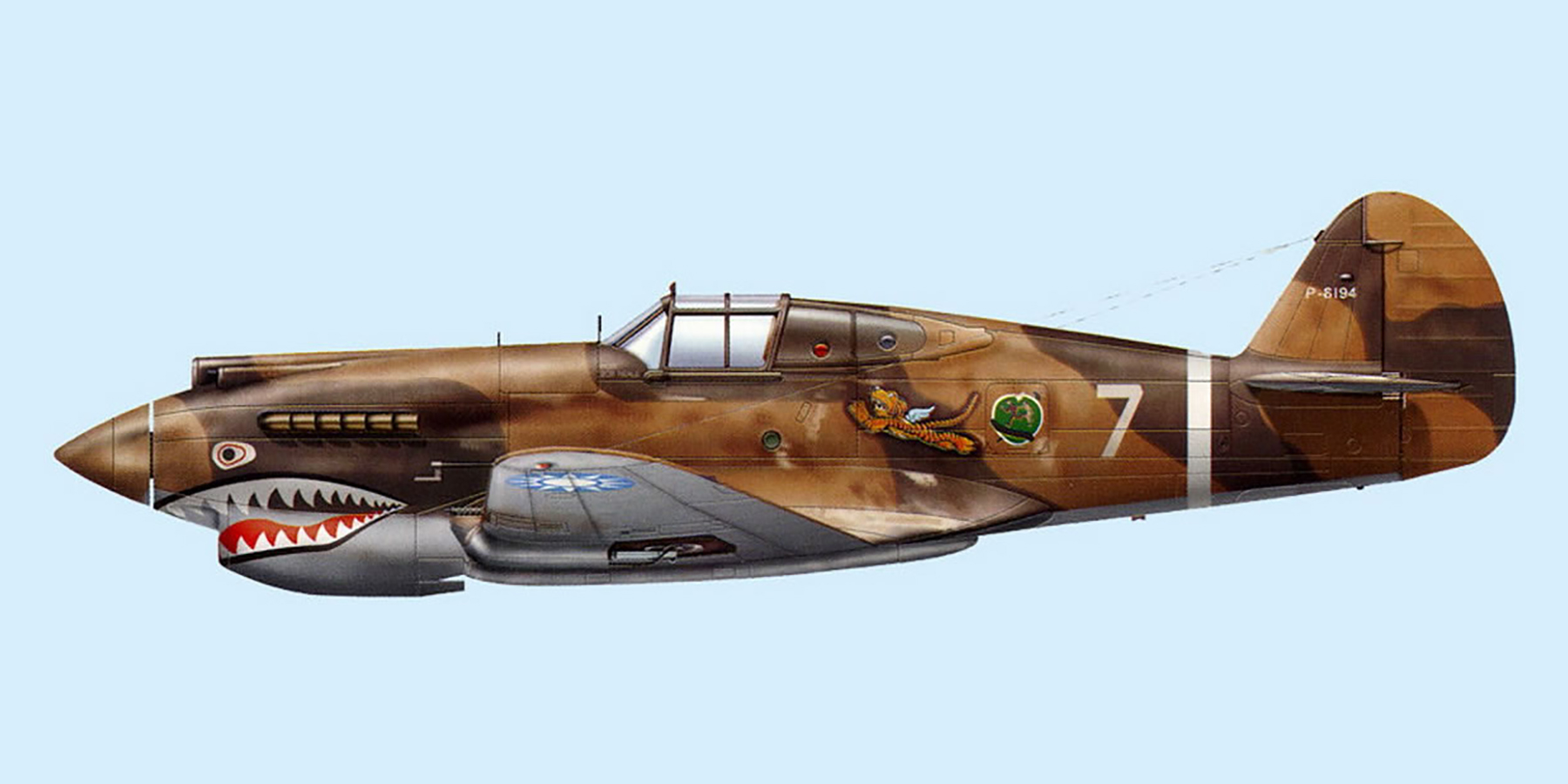 Curtiss Hawk 81A 23FG1PS White 7 P 8194 Robert Neale China 1942 0B