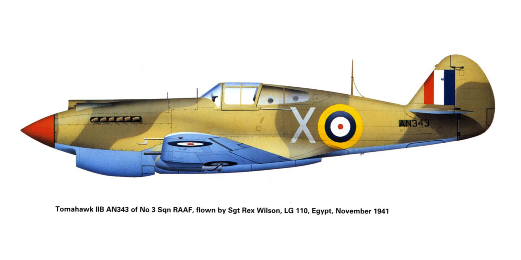 Curtiss Tomahawk IIb RAAF 3Sqn X AN343 Rex Wilson Nov 1941 0a