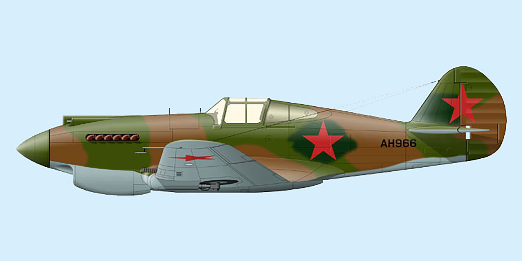 Curtiss Tomahawk 126GvIAP Smirnov AH966 Soviet Russia 1942 0A
