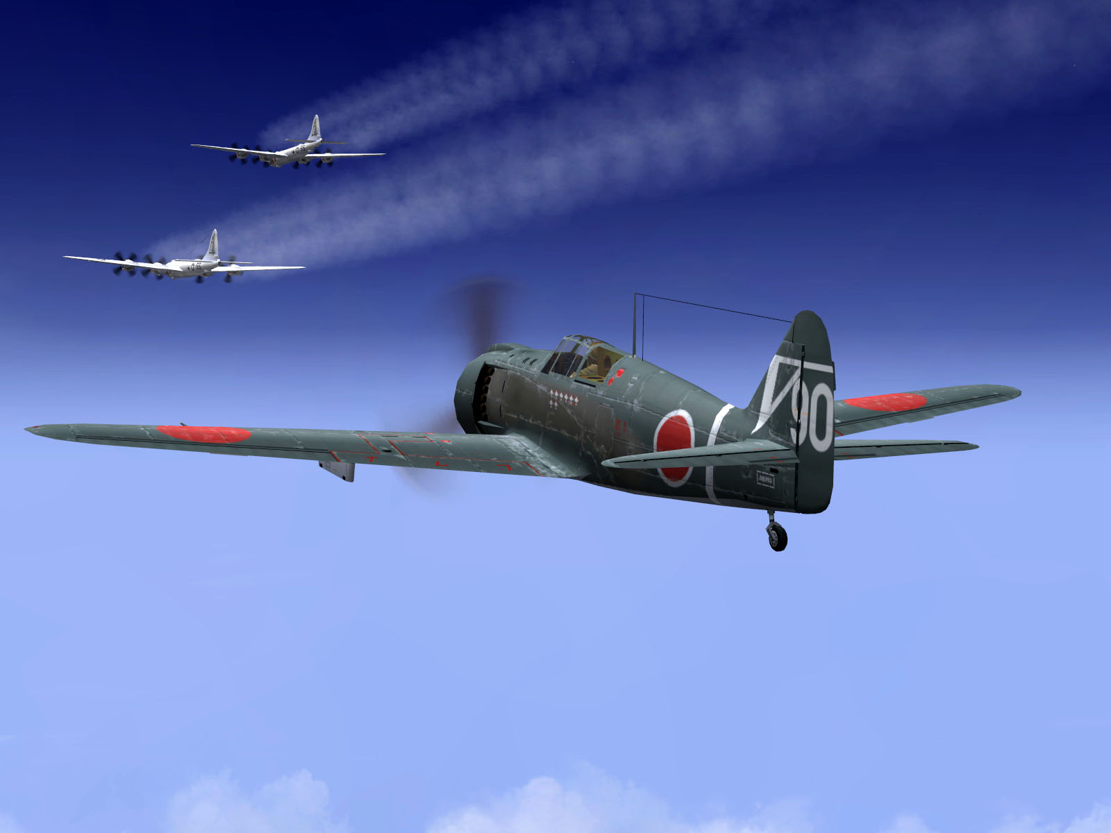IL2 JH Ki 100 5 Sentai W90 dog fighting 20AF B 29s Japan V04