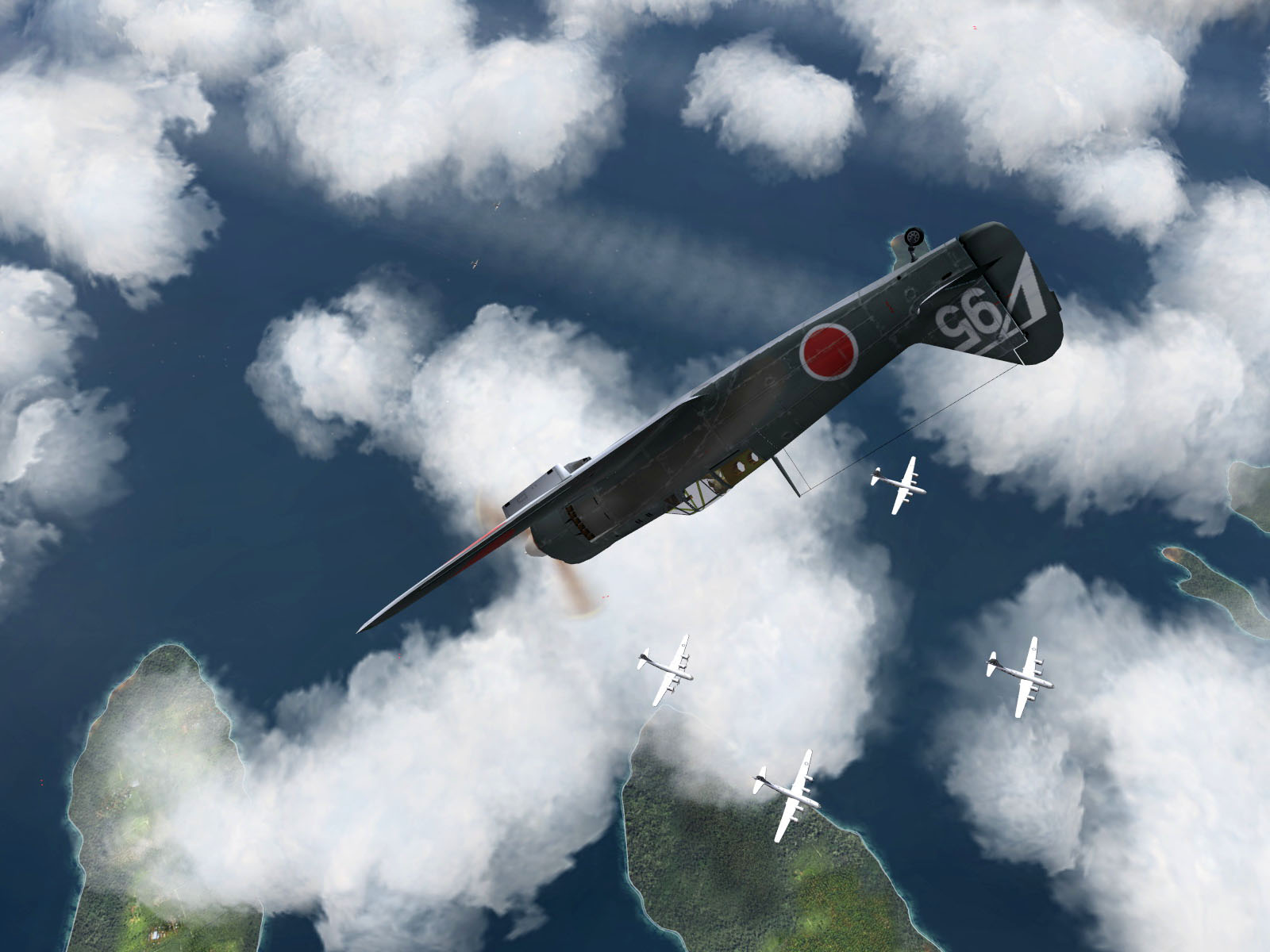 IL2 JH Ki 100 5 Sentai W95 attacking 20AF B 29s Japan V03