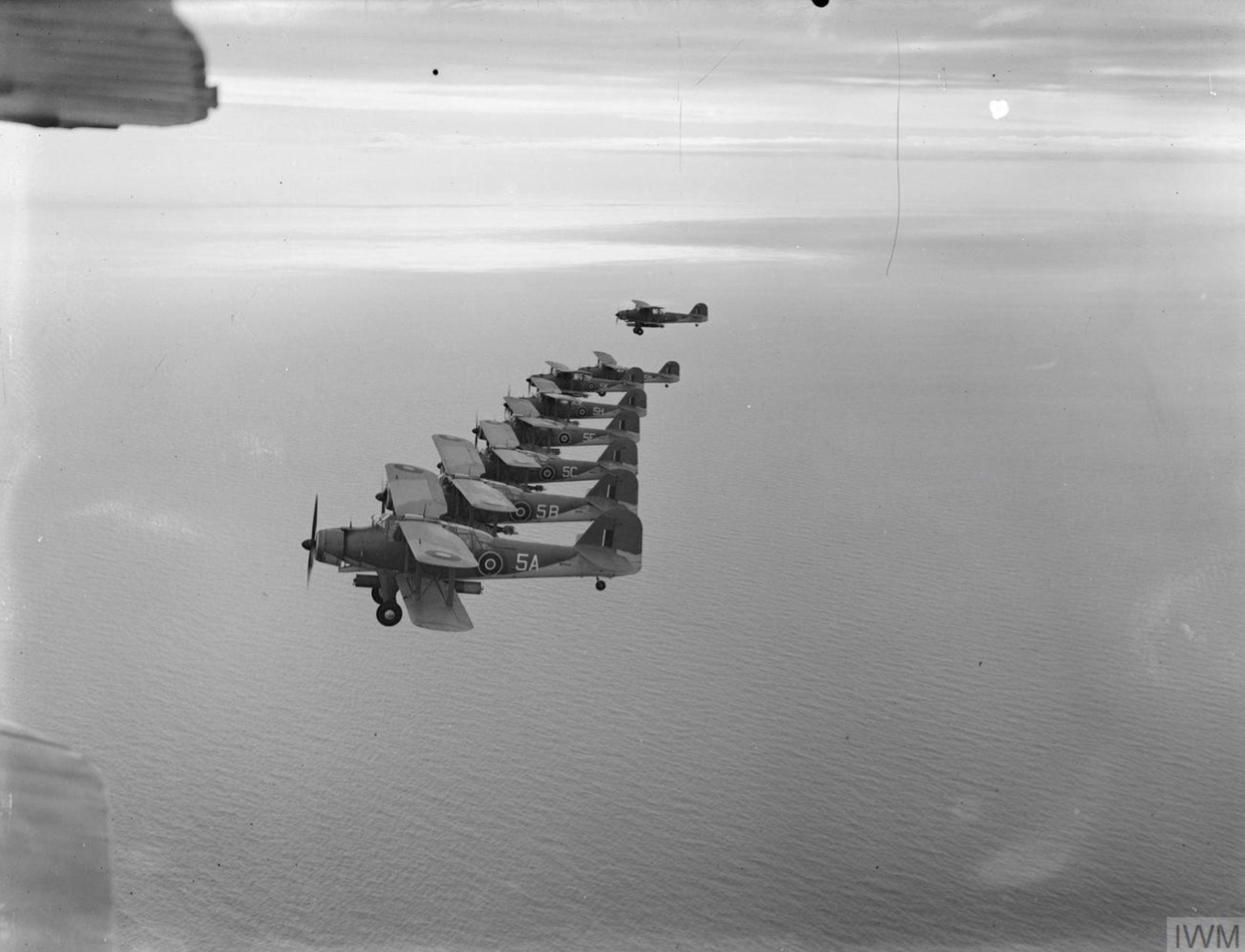 Fleet Air Arm Fairey Albacore starting out on an exercise carrying torpedoes 22nd Jun 1942 IWM A10688