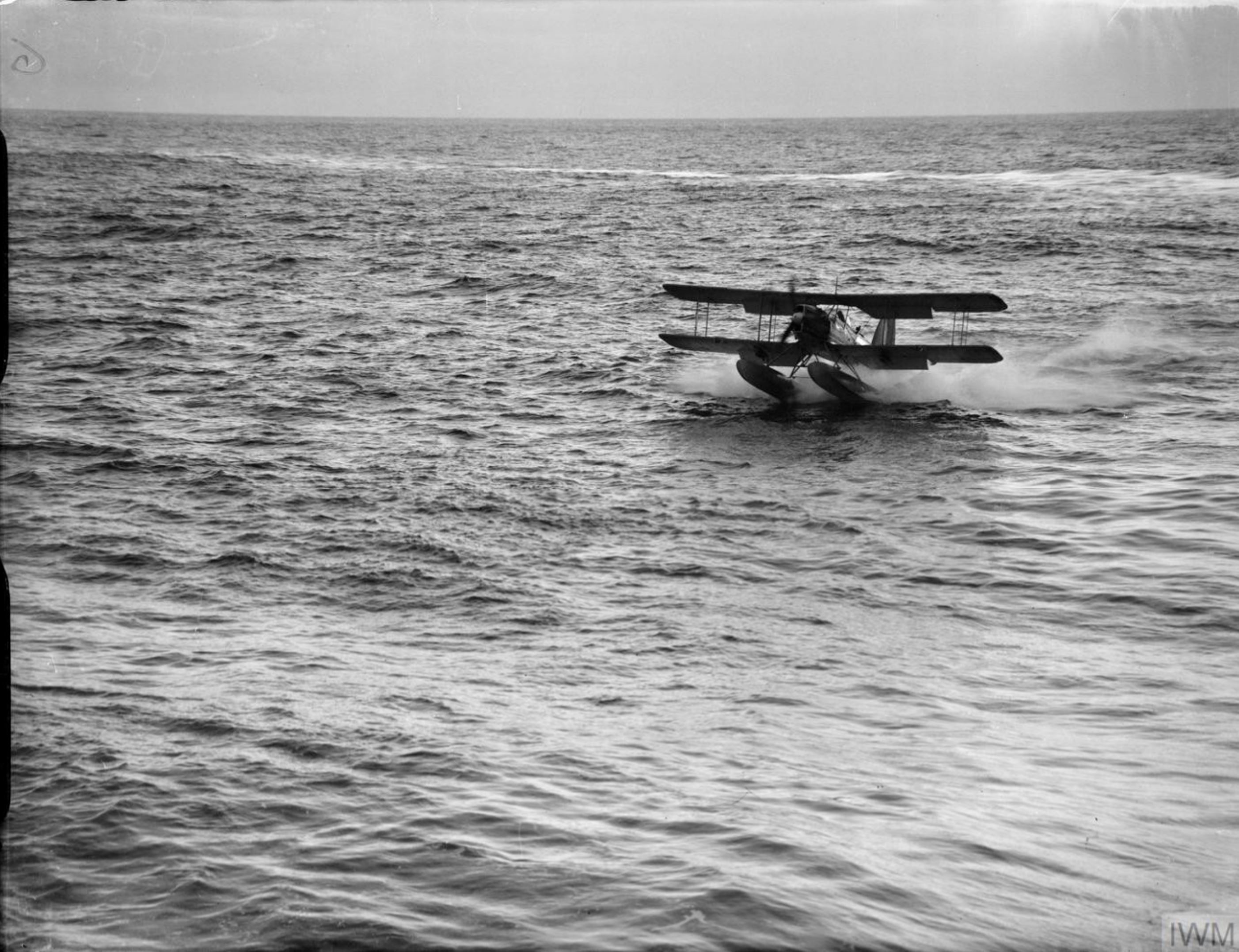 Fleet Air Arm Fairey Seafox seaplane from HMS Canton landing after a reconnaissance flight Atlantic IWM A6654