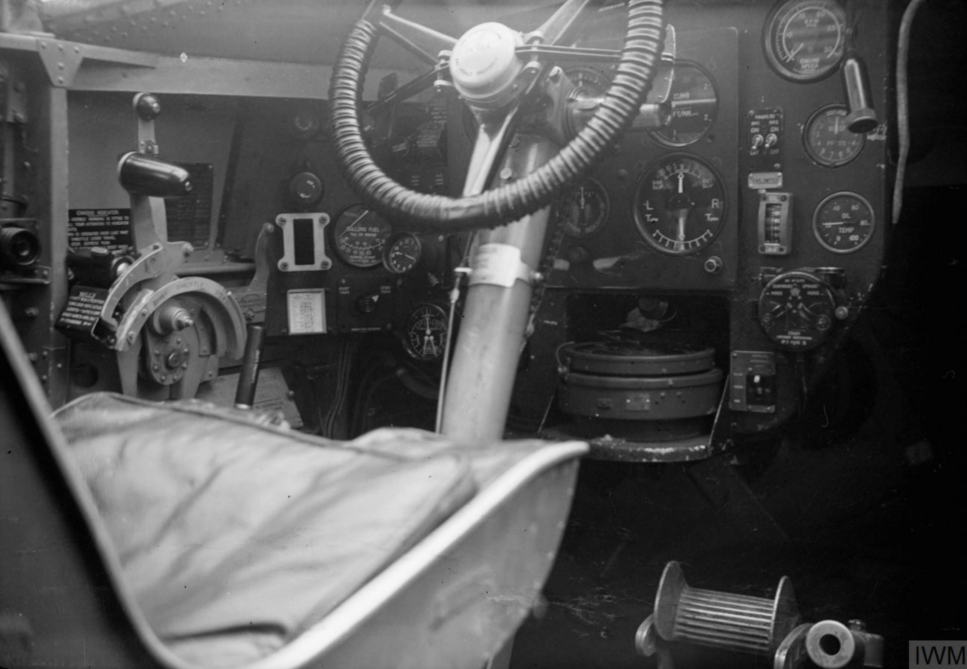 Fleet Air Arm Supermarine Walrus cockpit Sep 1943 IWM A19543