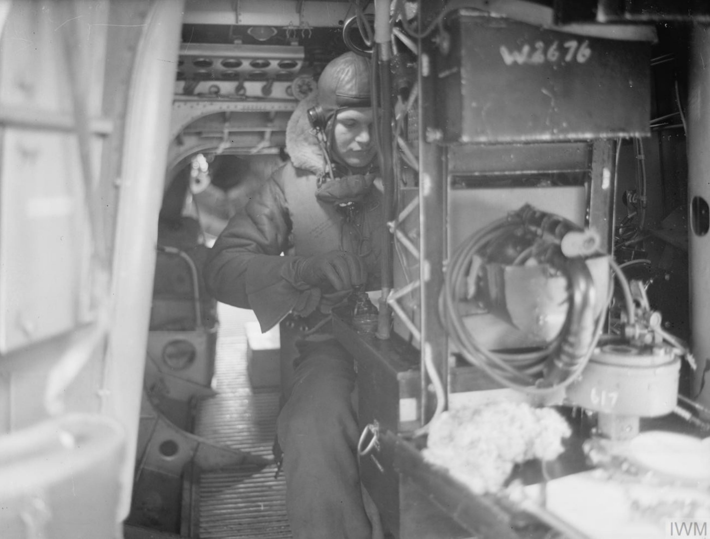 Fleet Air Arm Walrus air gunner is also a wireless operator from HMS Suffolk Jun 1941 IWM A4182
