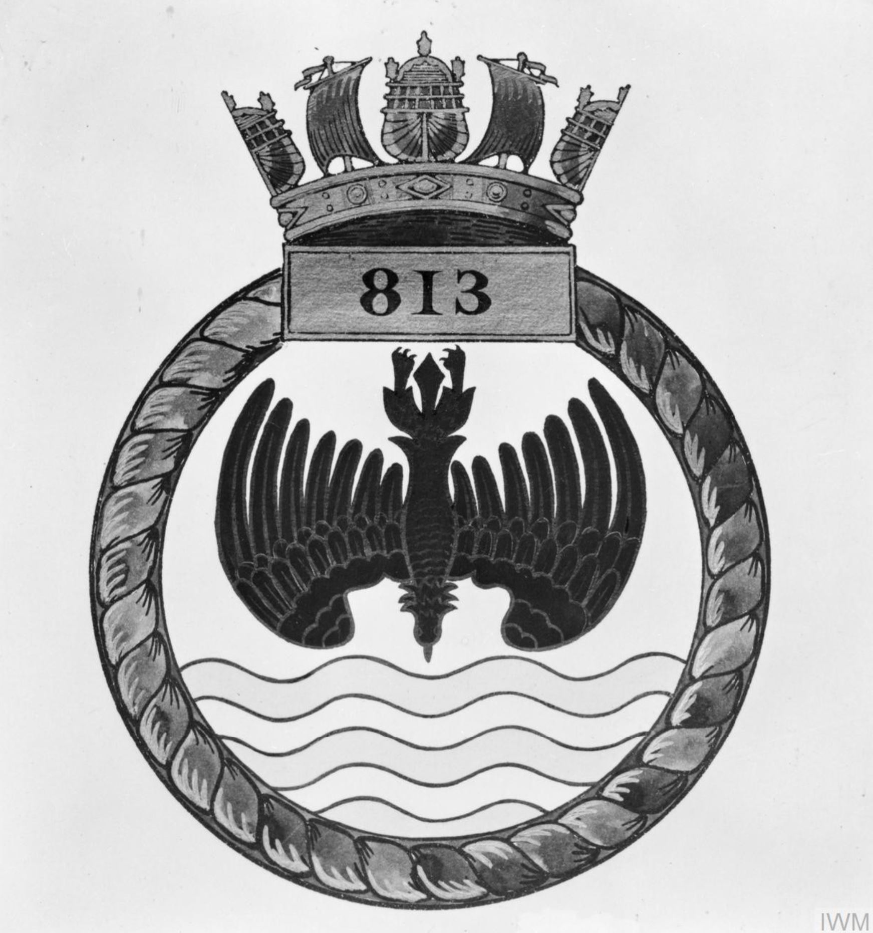 Fleet Air Arm crest of 813 Squadron IWM A31098