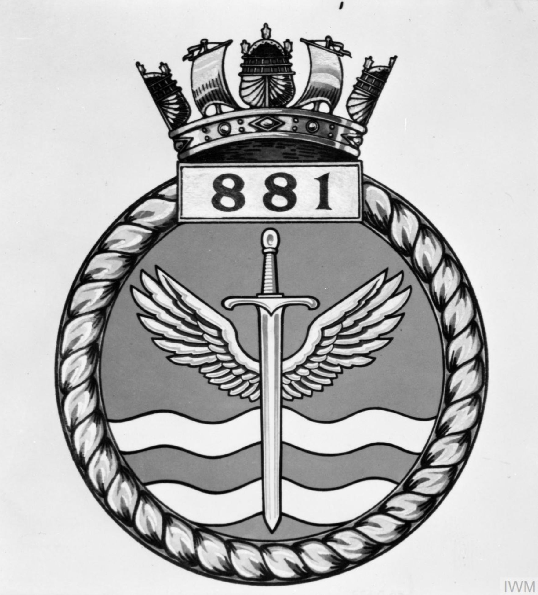 Fleet Air Arm crest of 881 Squadron IWM A31104