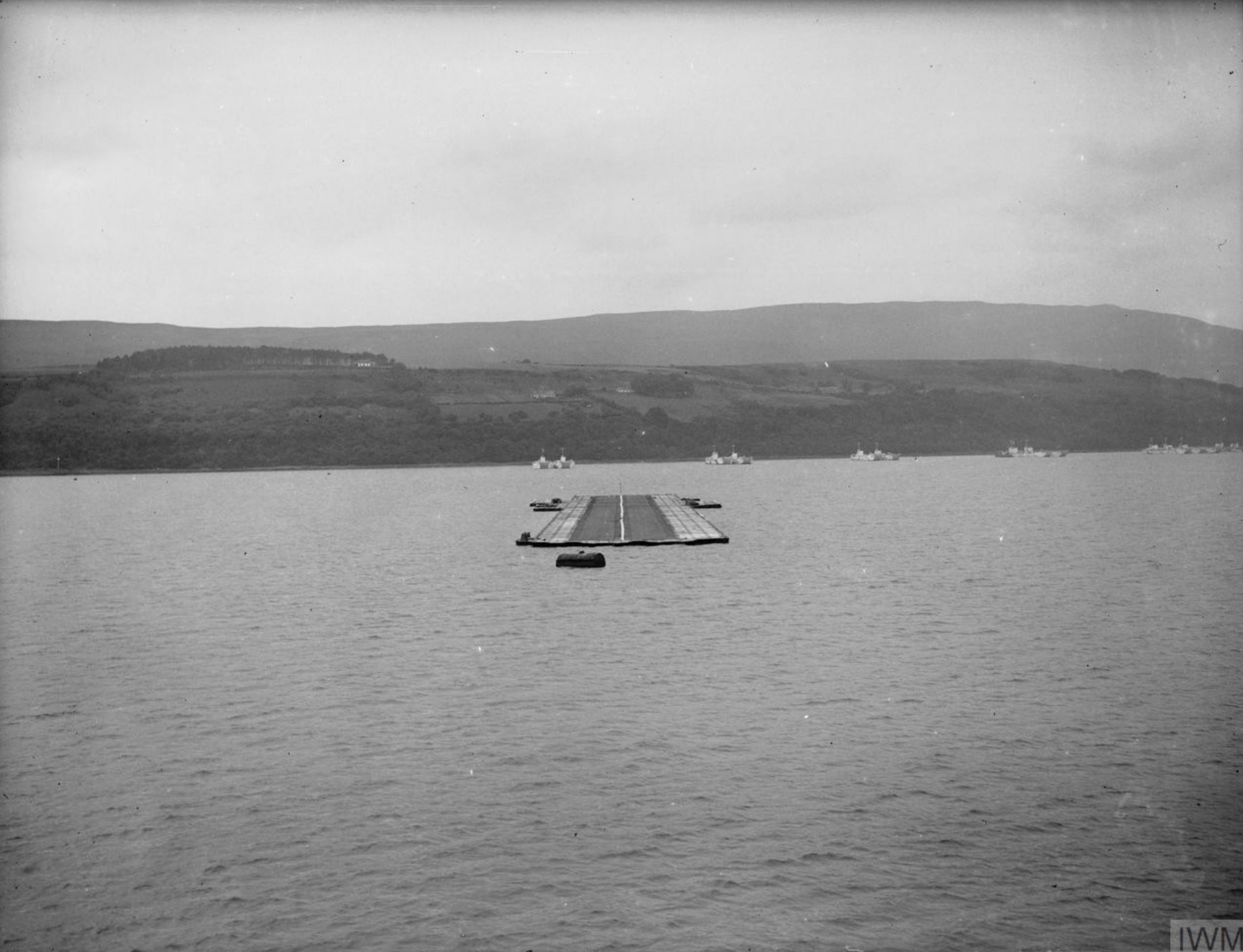 The Lily experimental air strip invented by Mr RM Hamilton in the sea off Lamlash Scotland IWM A30252