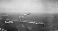 Asisbiz Fleet Air Arm Avengers Tarpons over HMS King George V during Sakishima Okinawa landings IWM A29174