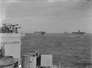 Asisbiz British convoy heading to Malta with HMS Ark Royal followed by HMS Argus n HMS Renown Nov 1940 IWM A9544