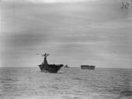 Asisbiz British convoy heading to Malta with HMS Ark Royal followed by HMS Argus n HMS Renown Nov 1940 IWM A9546