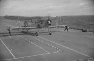 Asisbiz Fleet Air Arm Fairey Swordfish 2P landing aboard HMS Ark Royal 1941 IWM A3768