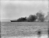 Asisbiz HMS Ark Royal torpedoed by the German U boat U 81 off Gibraltar sank 14th Nov 1941 IWM A6324