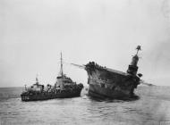 Asisbiz HMS Ark Royal torpedoed by the German U boat U 81 off Gibraltar sank 14th Nov 1941 IWM A6332