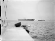 Asisbiz HMS Ark Royal with HMS Legion after being torpedoed by the German U boat U 81 Nov 14th 1941 IWM A6316