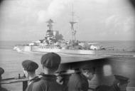 Asisbiz RN battleship HMS Ramillies seen from HMS Kelvin off Sardina Nov 1940 IWM A2383