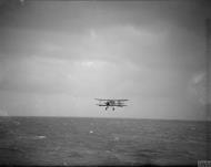 Asisbiz RN carrier HMS Ark Royal Swordfish after making a torpedo attack on the German battleship Bismarck IWM A4100