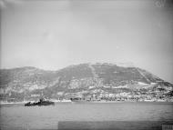 Asisbiz RN carrier HMS Ark Royal and a destroyer HMS Kelvin arriving at Gibraltar Nov 1940 IWM A2303