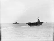 Asisbiz RN carrier HMS Ark Royal with HMS Renown off Gibraltar Nov 1940 IWM A4064