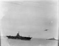 Asisbiz RN carrier HMS Ark Royal with HMS Renown off Gibraltar Nov 1941 IWM A4072