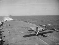Asisbiz Fleet Air Arm 820NAS Fairey Albacore 5M taking off from HMS Formidable IWM A11639