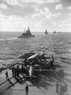 Asisbiz RN carrier HMS Formidable are HMS Renown, Nelson, Duke of York and HMS Victorious off N Africa 6th Nov 1942 IWM A12850
