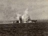 Asisbiz RN carrier HMS Formidable hit by German bomber 01