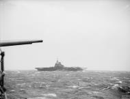 Asisbiz RN carrier HMS Formidable in heavy seas Mediterranean Apr 1943 IWM A16072