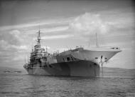 Asisbiz RN carrier HMS Implacable moored at Greenock Inverclyde Scotland 21st Aug 1944 IWM A24113