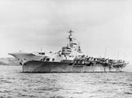 Asisbiz RN carrier HMS Implacable moored at Greenock Inverclyde Scotland 21st Aug 1944 IWM A26493