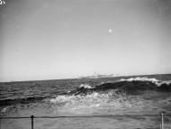 Asisbiz RN carrier HMS Implacable ploughing through Northern seas off Norway 27th Sep 1944 IWM A26179