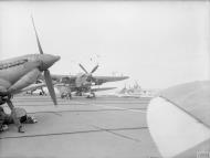 Asisbiz Fleet Air Arm 887NAS n 894NAS Seafires with 820NAS n 826NAS Barracudas aboard HMS Indefatigable Aug 1944 IWM A25084