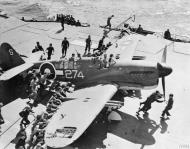 Asisbiz Fleet Air Arm Firefly 1772NAS White S274 landing mishap aboard HMS Indefatigable off Japan Jul 1945 IWM A30304