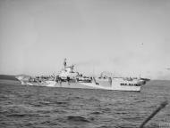 Asisbiz RN carrier HMS Indefatigable at Greenock Inverclyde Scotland 30th Dec 1943 IWM A21196