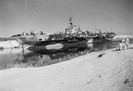 Asisbiz RN carrier HMS Indefatigable passing through the Suez canal 1th Dec 1944 IWM A26922