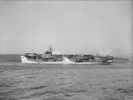 Asisbiz RN escort carrier HMS Puncher at anchor off Greenock Inverclyde Scotland 21st Sep 1944 IWM A25713